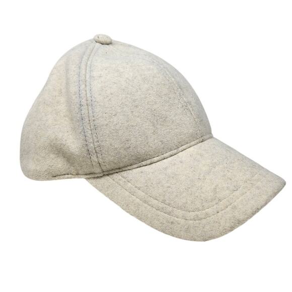 Zara Ivory Wool Felt Baseball Hat S/M Casual Minimalist Lounge Active - Picture 1 of 4